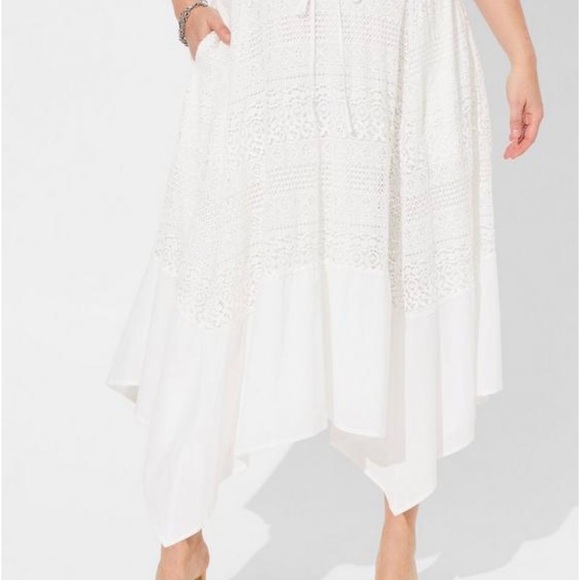 Torrid White Maxi Voile Crochet Trim Skirt - Picture 4 of 5